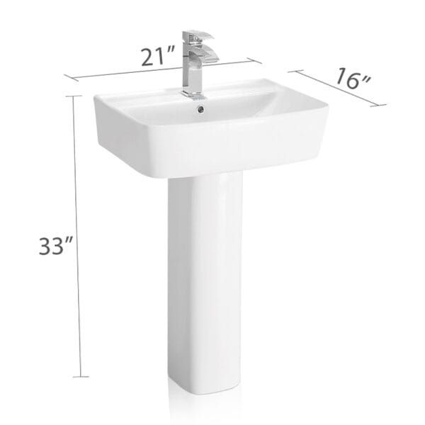 4086 WH SWISH Pedestal Basin - Image 2