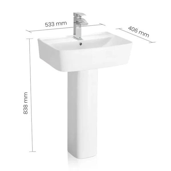 4086 WH SWISH Pedestal Basin - Image 2