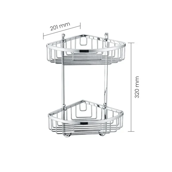 722 SWISH 2 Part Corner Metal Shelf - Image 2