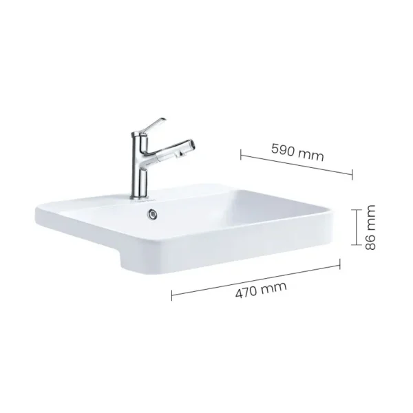 CB 0300120-00 SWISH Semi Recessed Counter Basin - Image 2