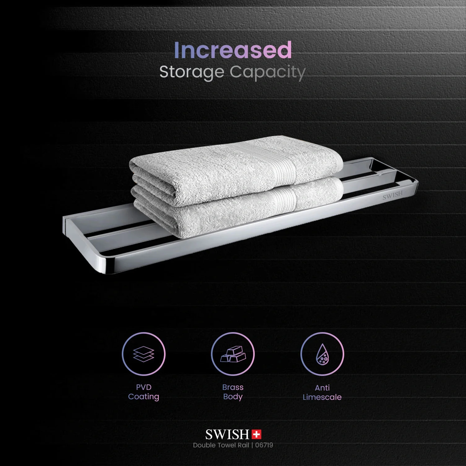 Picasso – 06719 SWISH Double Towel Rail Storytelling Image
